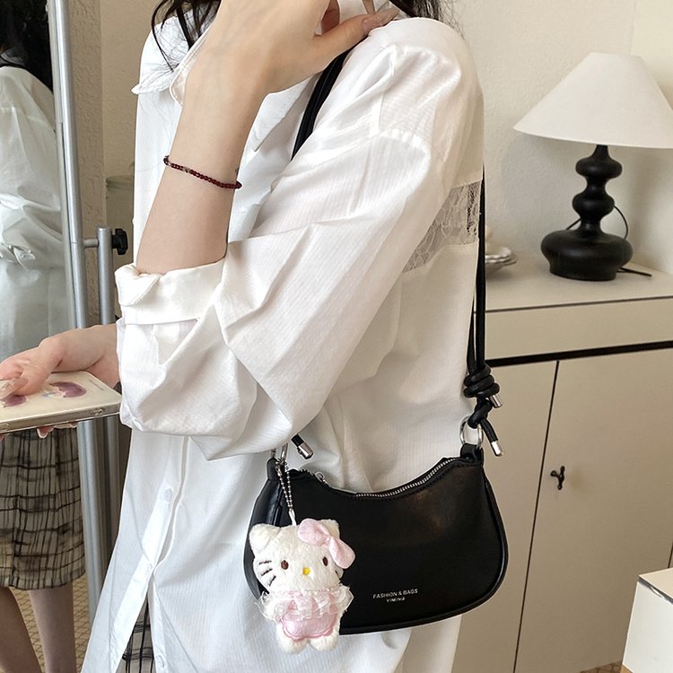 Women's Single Shoulder Crossbody Bag with Zipper Closure - Summer 2026 Medium Size - Beige,Black,Yellow,Blue,Pink - Medium - Image 4