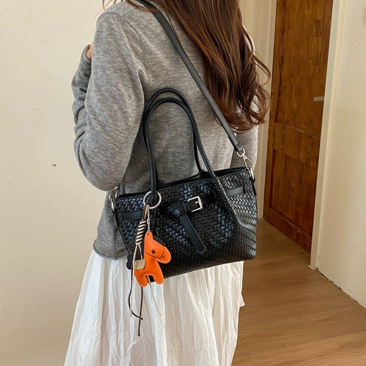 PU Leather Handbag Crossbody Bag with Belt Buckle for Women - Image 3