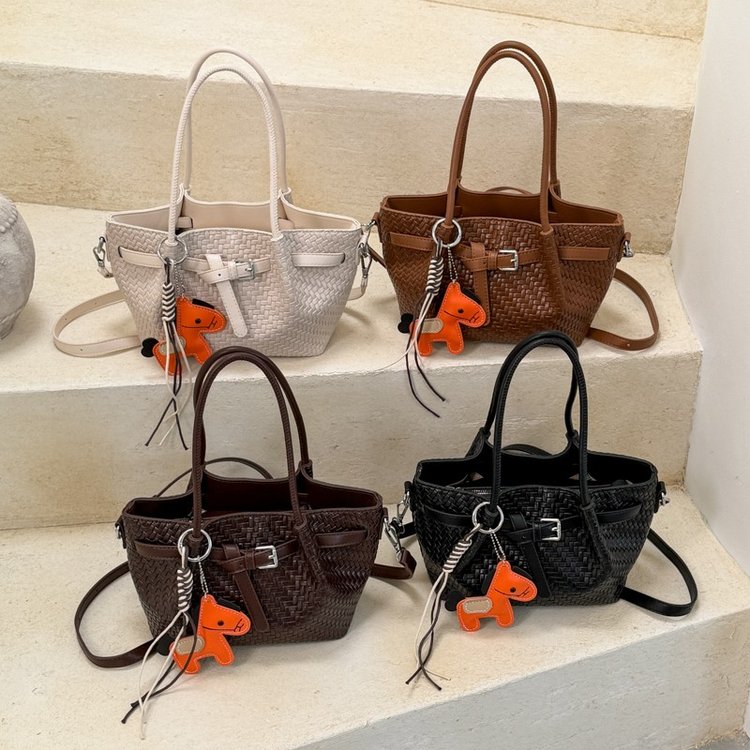 PU Leather Handbag Crossbody Bag with Belt Buckle for Women