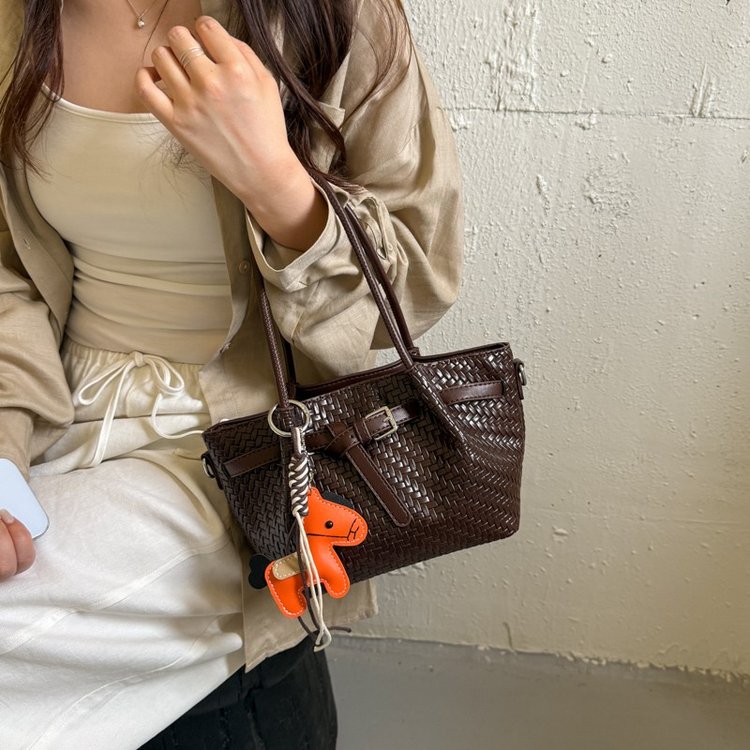 PU Leather Handbag Crossbody Bag with Belt Buckle for Women - Image 2